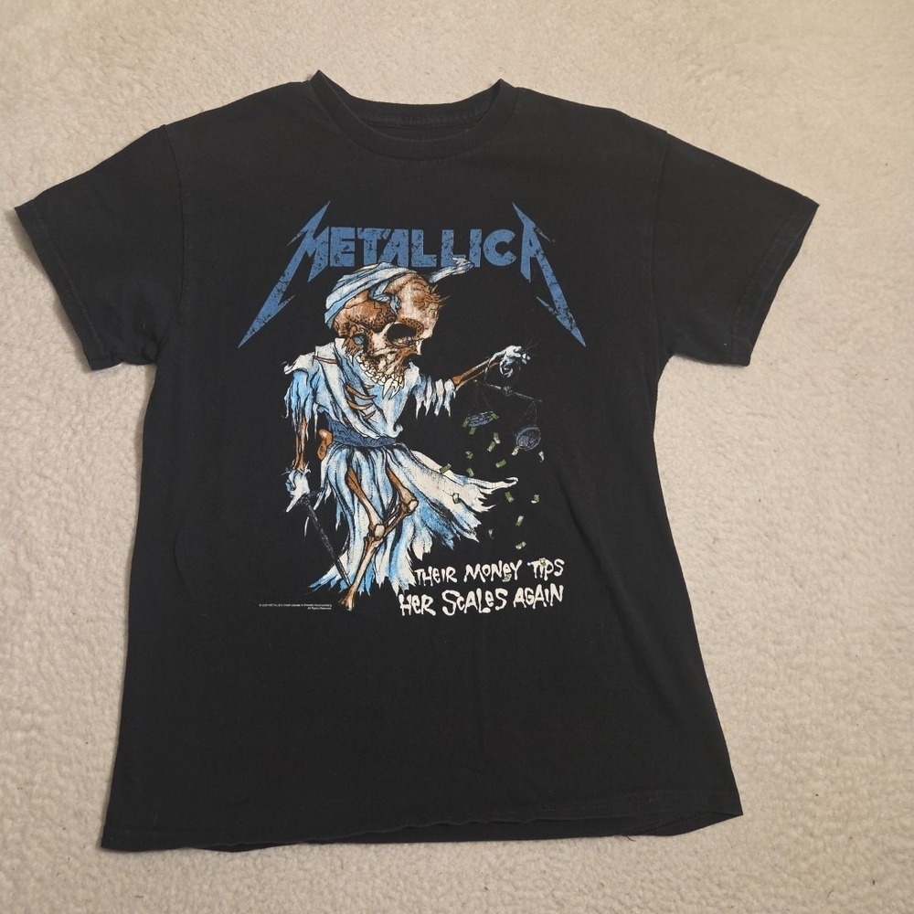 Metallica Women's Size Medium Ladies Cut Double‎ Sided Black T-Shirt 2007